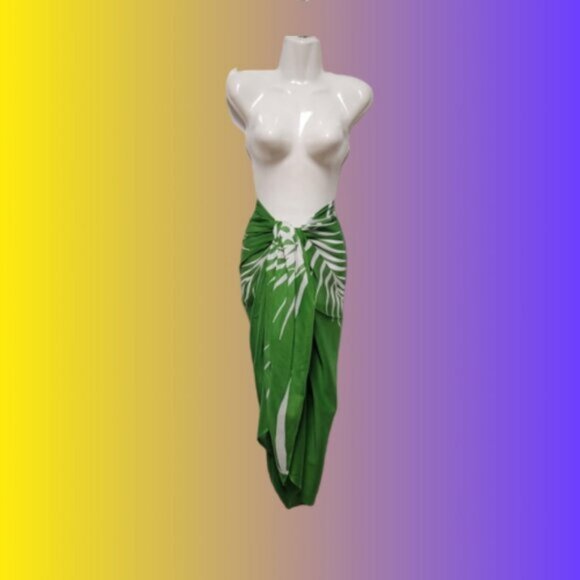 Womens Sarong Pareo Cotton Wrap HandPainted Batik Wrapskirt Beachwear -NEW - Picture 5 of 6